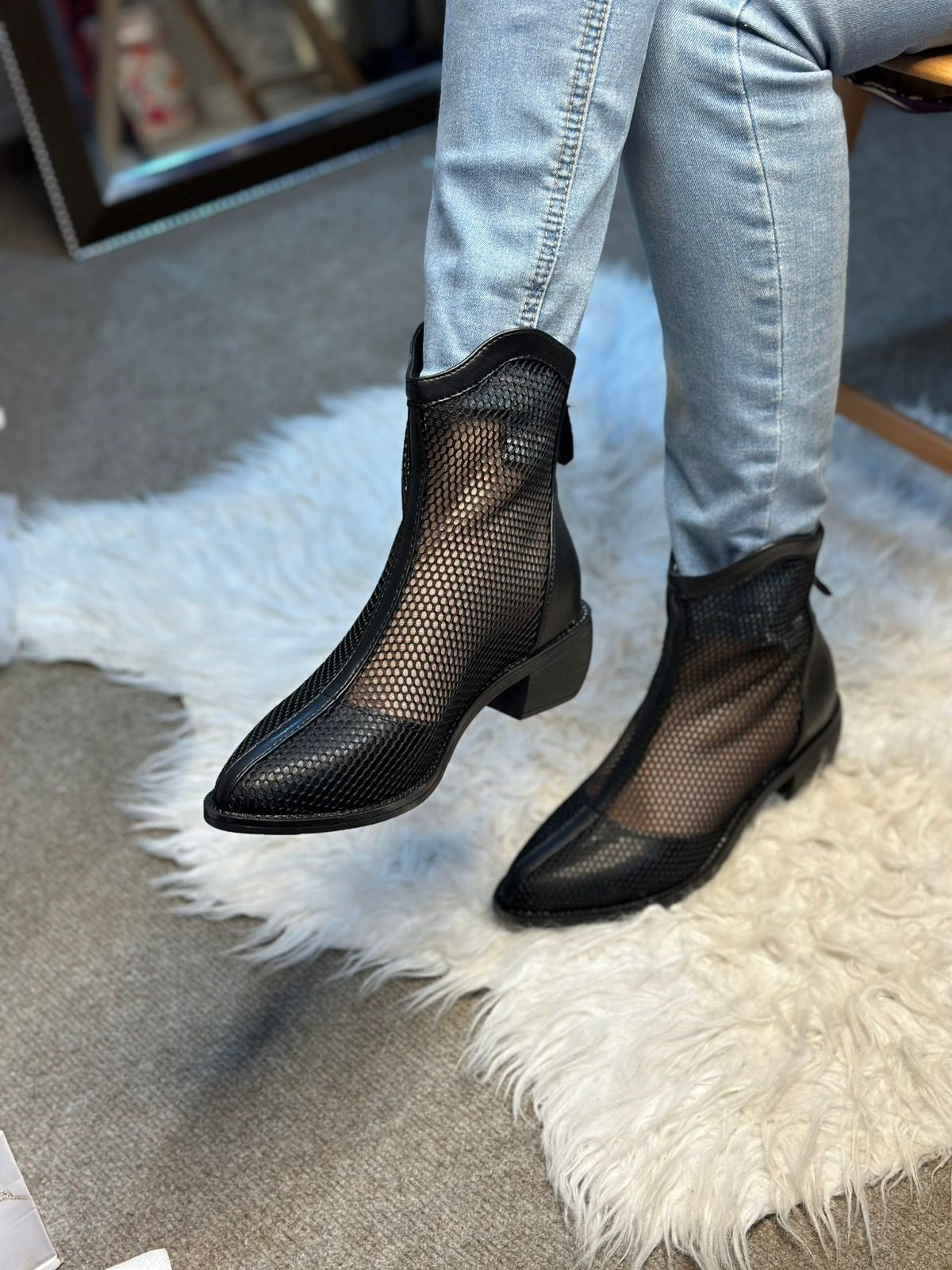 BLACK Net Hell Shoes