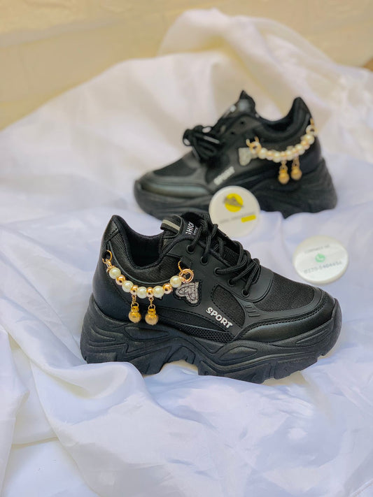 SIDE Chain Black Shoes